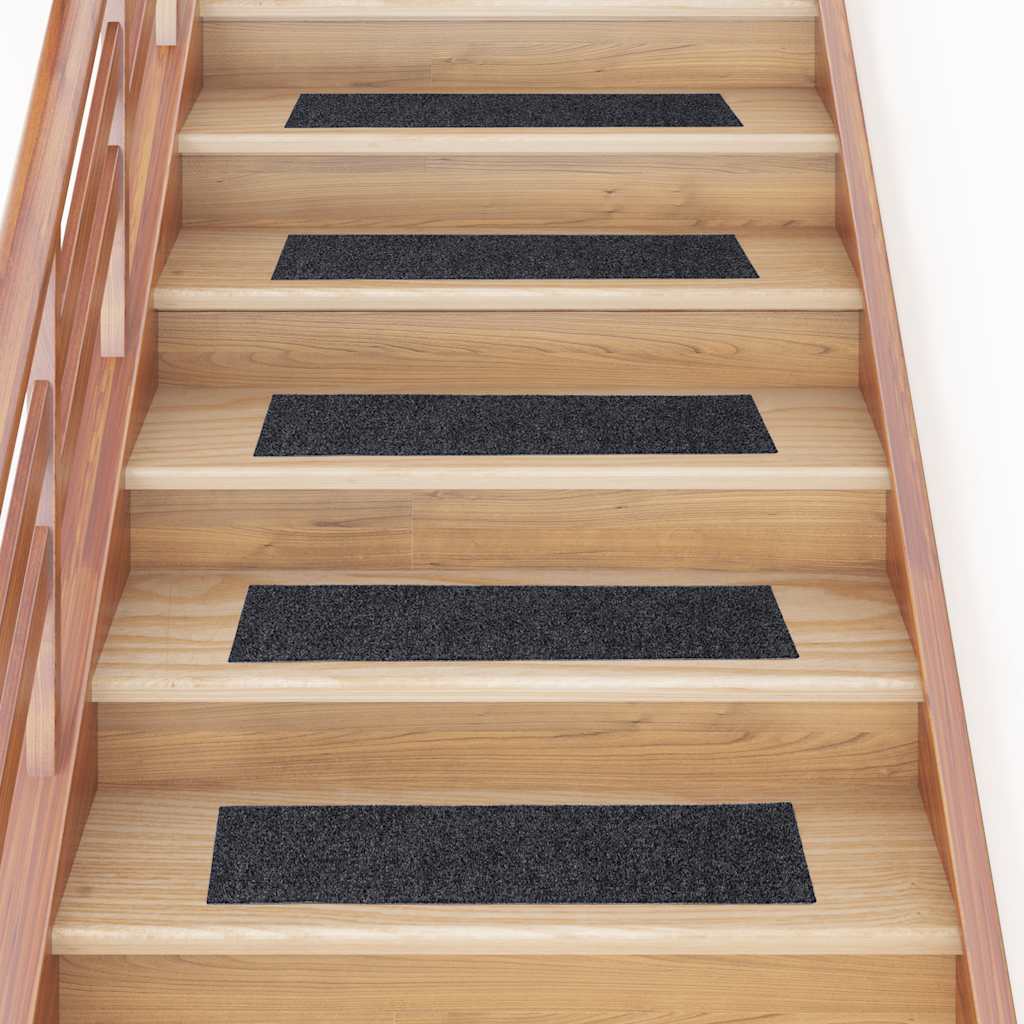 Vidaxl trapmatten zelfklevend 30 stuks 76x20 cm grijs rechthoekig