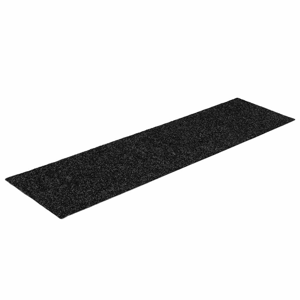 Vidaxl trapmatten zelfklevend 30 stuks 76x20 cm zwart rechthoekig