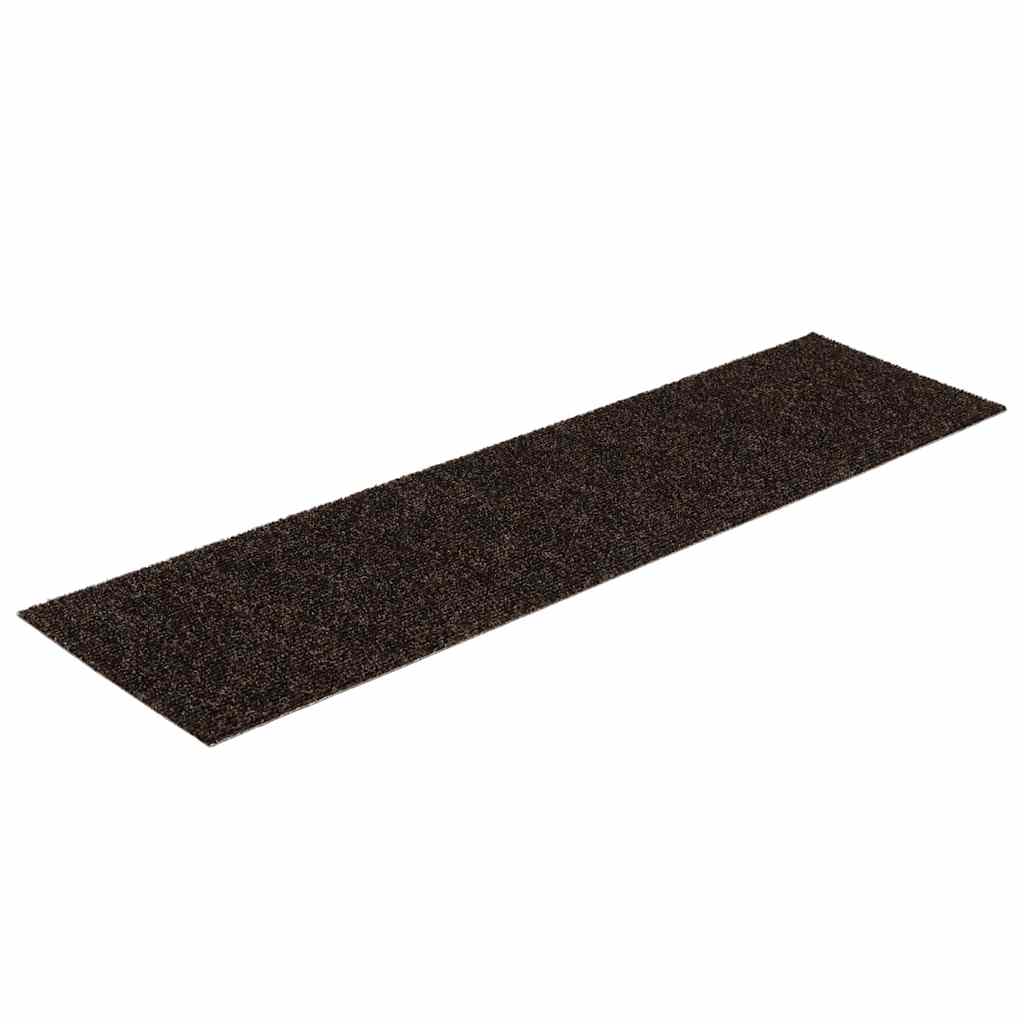 Vidaxl trapmatten zelfklevend 30 stuks 76x20 cm donkerbruin rechthoekig