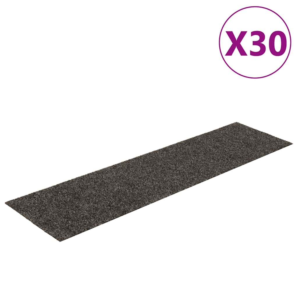 Vidaxl trapmatten zelfklevend 30 stuks 76x20 cm antraciet rechthoekig