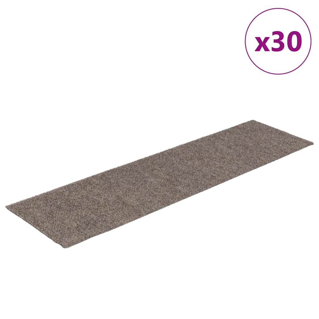 Vidaxl trapmatten zelfklevend 30 stuks 76x20 cm beige rechthoekig