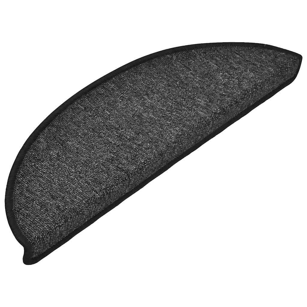 Vidaxl trapmatten 30 st 56x17x3 cm antraciet halfrond