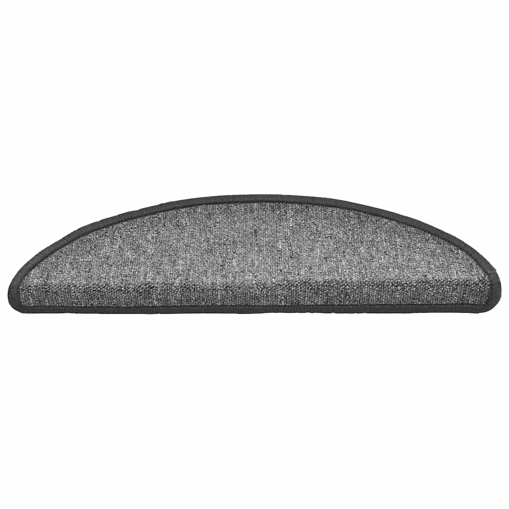 Vidaxl trapmatten 30 st 56x17x3 cm donkergrijs halfrond