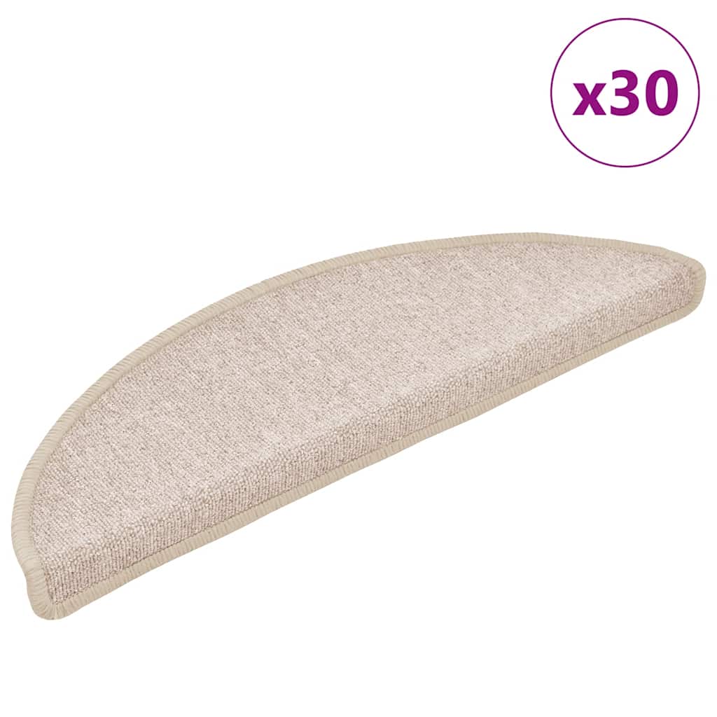 Vidaxl trapmatten 30 st 56x17x3 cm taupe halfrond