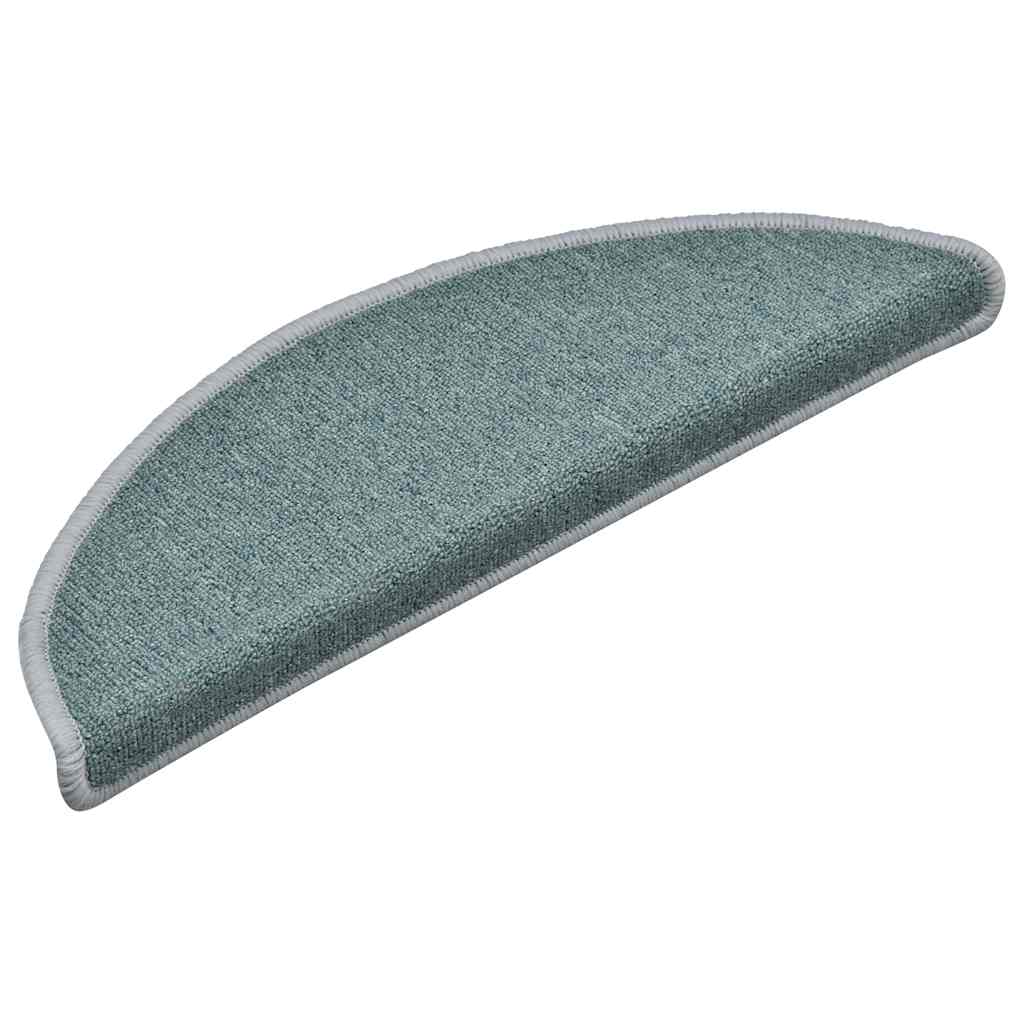 Vidaxl trapmatten 30 st 56x17x3 cm zeeblauw halfrond