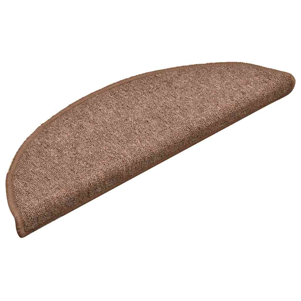 Vidaxl trapmatten 30 st 56x17x3 cm bruin halfrond