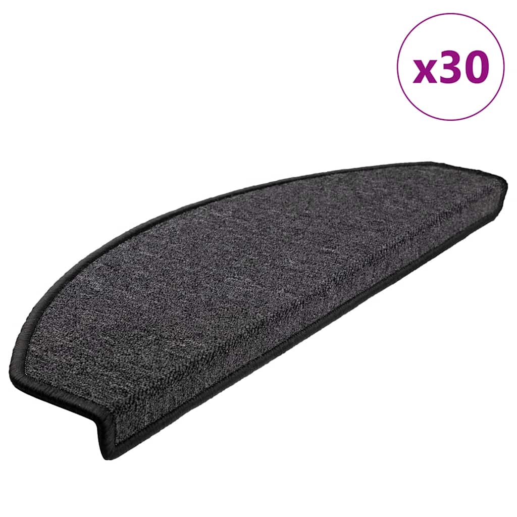 Vidaxl trapmatten 30 stuks 65x24x4 cm antraciet halfrond groot
