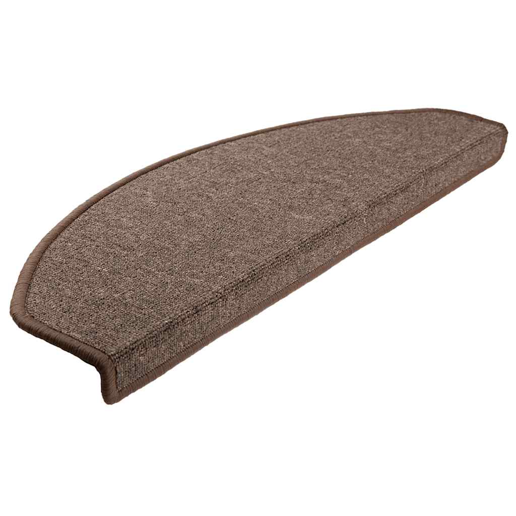 Vidaxl trapmatten 30 st 65x24x4 cm koffiebruin halfrond groot