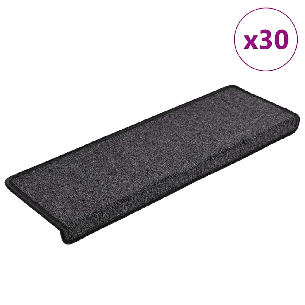 Vidaxl trapmatten 30 st 65x21x4 cm antraciet rechthoekige rand