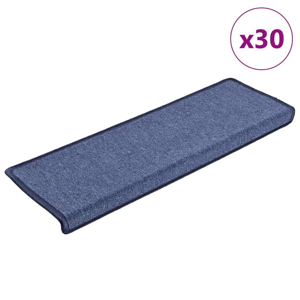 Vidaxl trapmatten 30 st 65x21x4 cm blauw rechthoekige rand