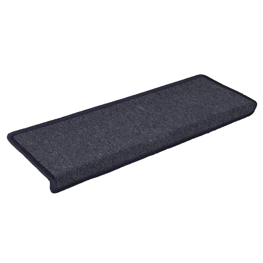 Vidaxl trapmatten 30 st 65x21x4 cm donkergrijs en blauw met rechthoekige rand