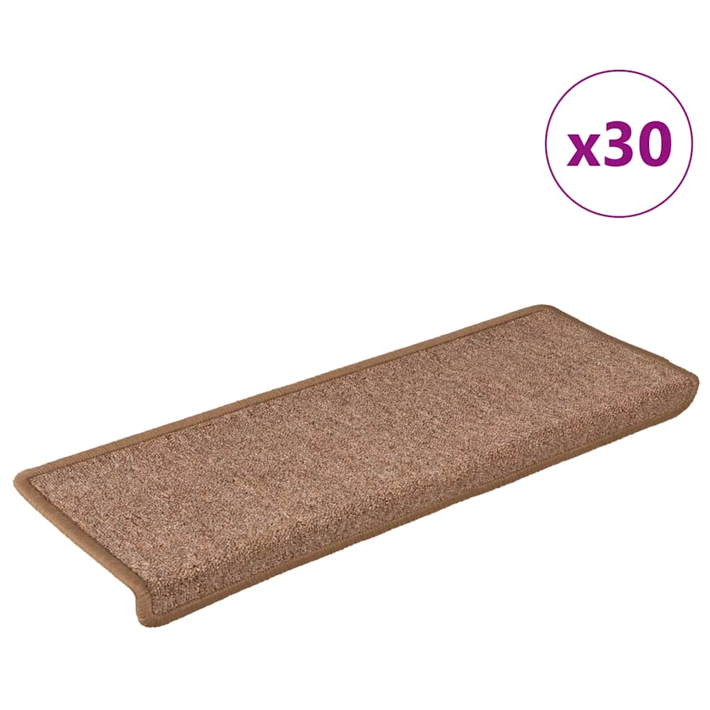 Vidaxl trapmatten 30 st 65x21x4 cm bruin rechthoekige rand