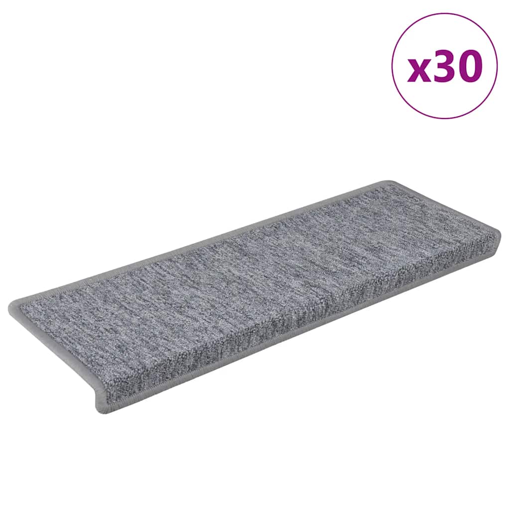 Vidaxl trapmatten 30 st 65x21x4 cm lichtgrijs met rechthoekige rand