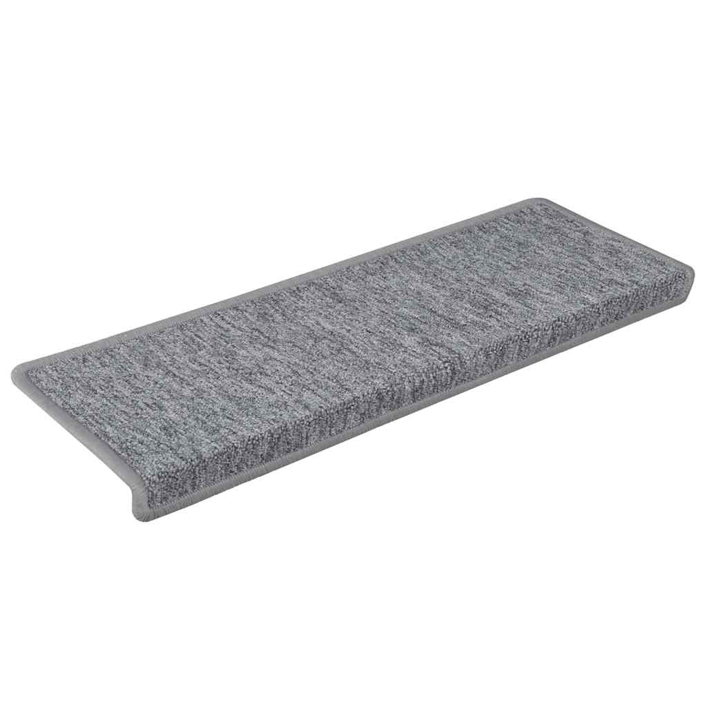 Vidaxl trapmatten 30 st 65x21x4 cm lichtgrijs met rechthoekige rand