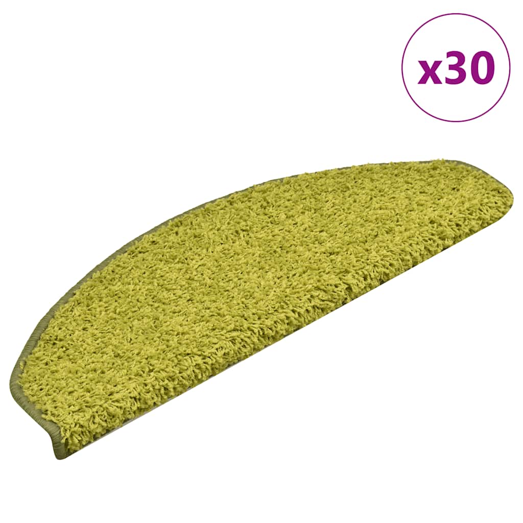 Vidaxl trapmatten 30 stuks 65x21x4 cm groen halfrond groot