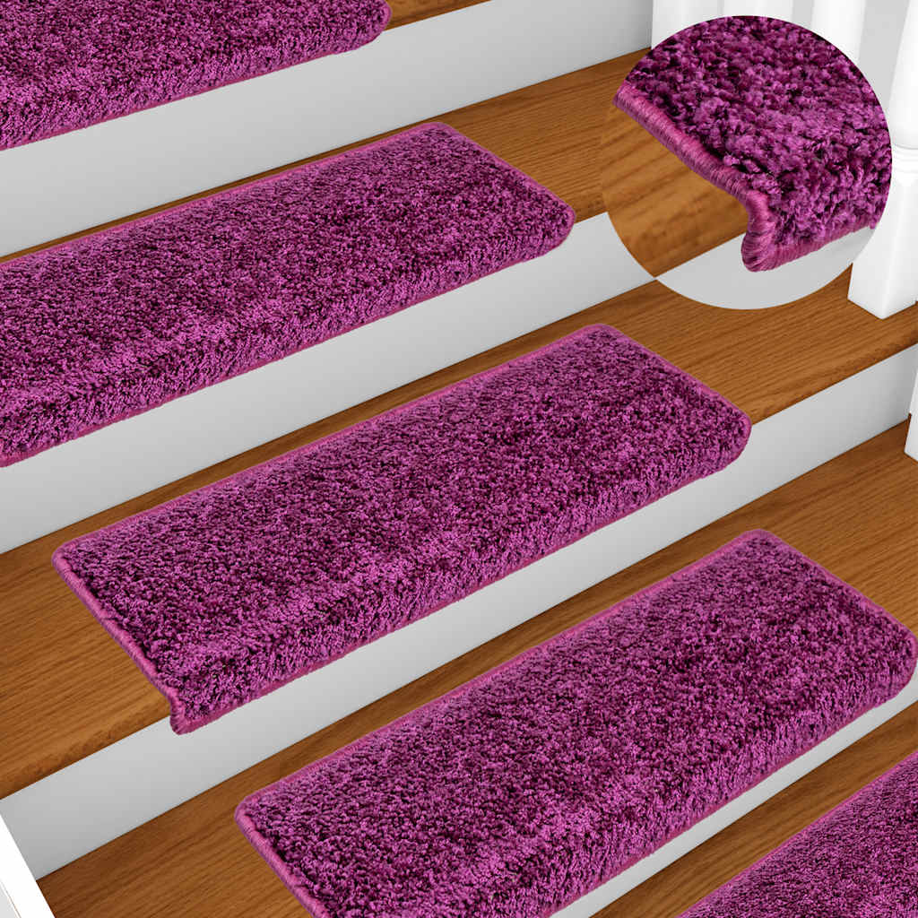 Vidaxl trapmatten 30 st 65x21x4 cm violet rechthoekige rand