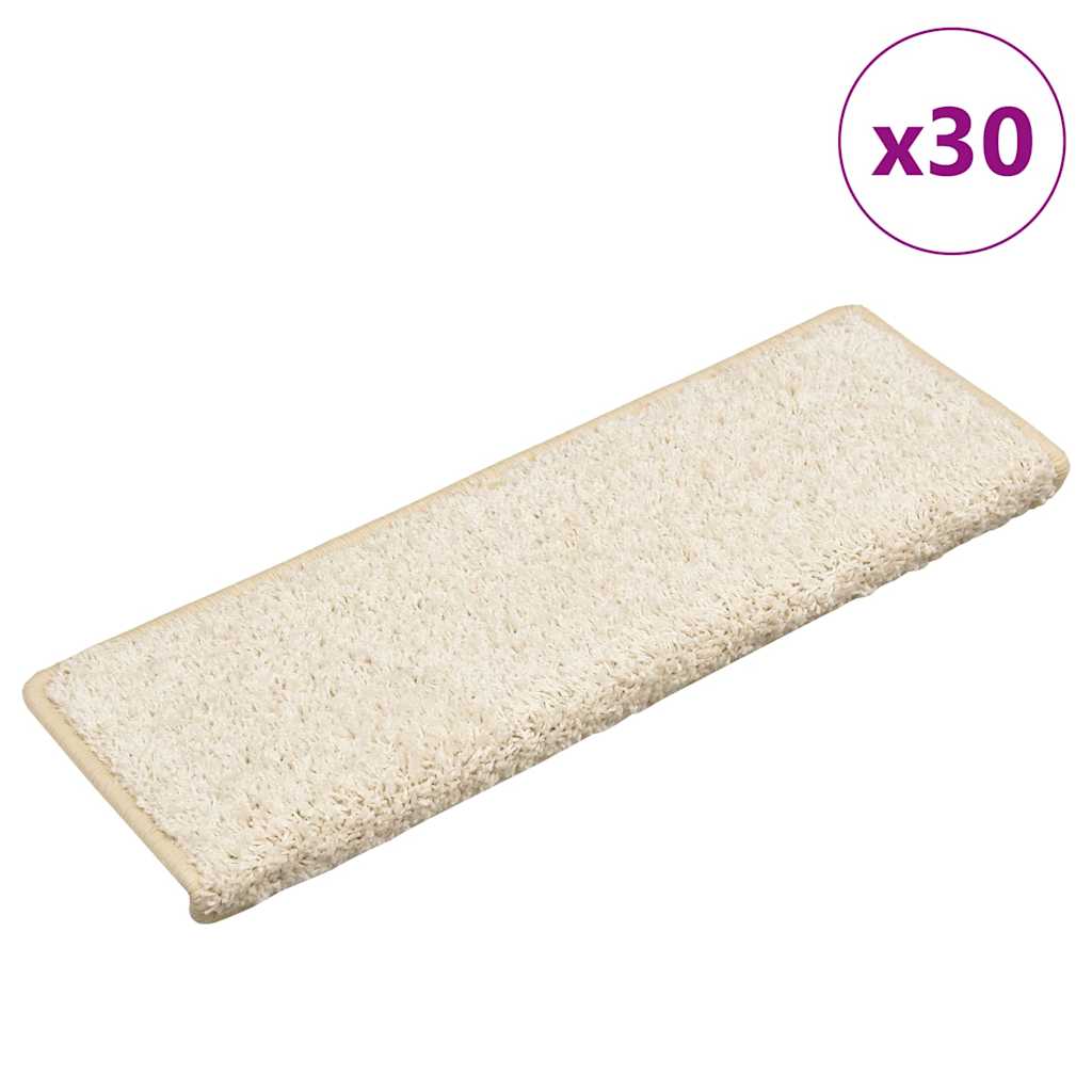 Vidaxl trapmatten 30 st 65x21x4 cm wit rechthoekige rand