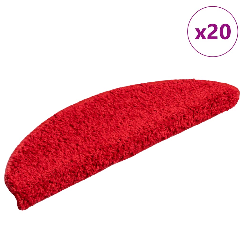 Vidaxl trapmatten 20 st 56x17x3 cm rood halfrond