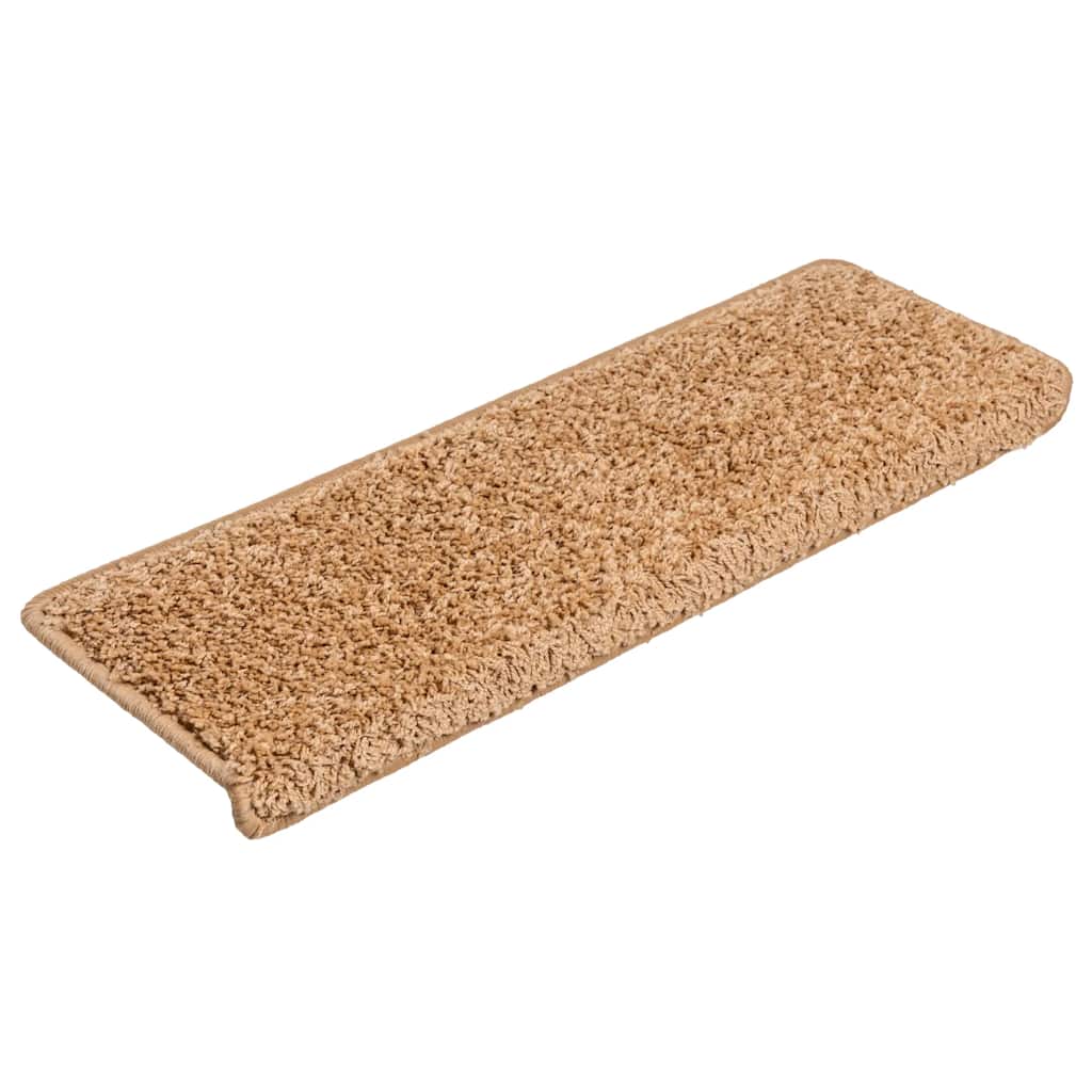Vidaxl trapmatten 20 st 65x21x4 cm beige rechthoekige rand