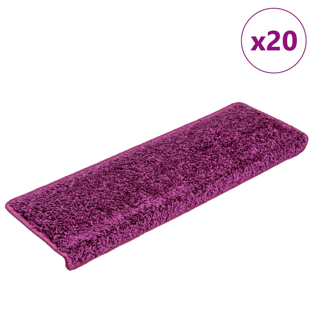 Vidaxl trapmatten 20 st 65x21x4 cm violet rechthoekige rand
