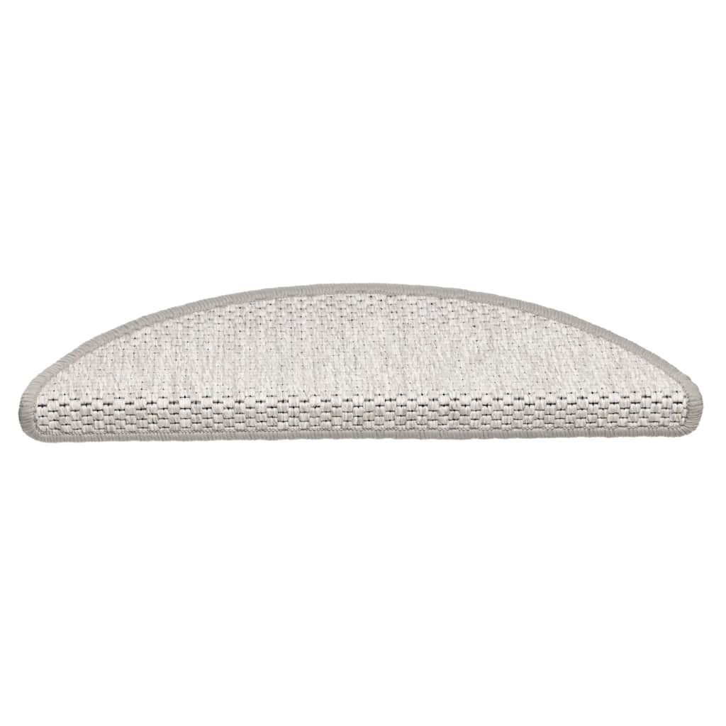 Vidaxl trapmatten zelfklevend sisal-look 30 st 56x17x3 cm platina