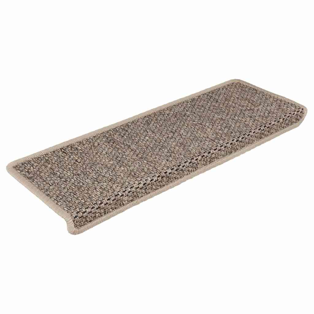 Vidaxl trapmatten zelfklevend 30 st sisal-look 65x21x4 cm donkerbeige