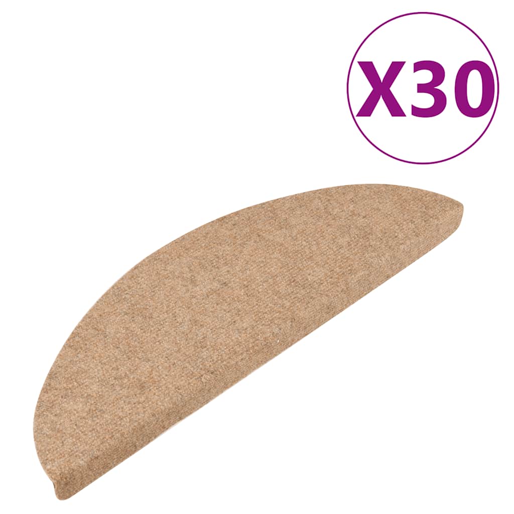 Vidaxl trapmatten zelfklevend 30 st 56x17x3 cm beige