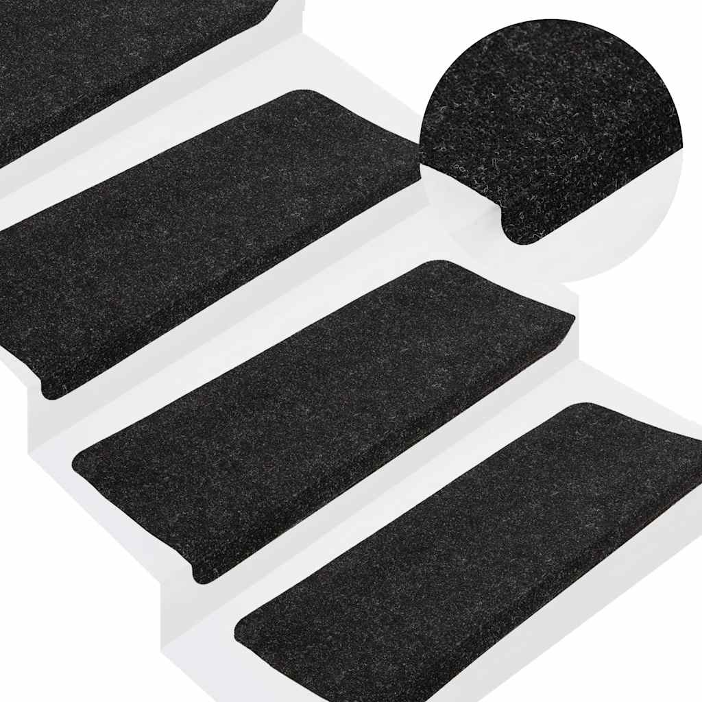 Vidaxl trapmatten zelfklevend 30 st 65x24,5x3,5 cm antraciet