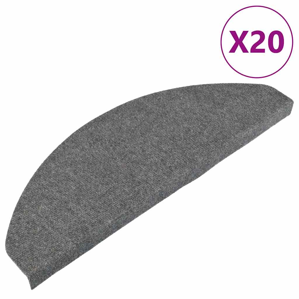 Vidaxl trapmatten zelfklevend 20 st 65x22,5x3,5 cm grijs
