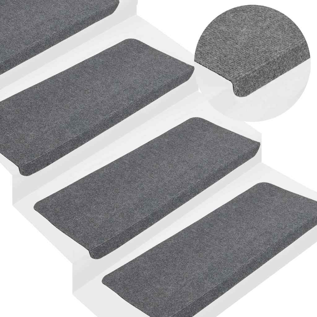 Vidaxl trapmatten zelfklevend 30 st 65x24,5x3,5 cm grijs