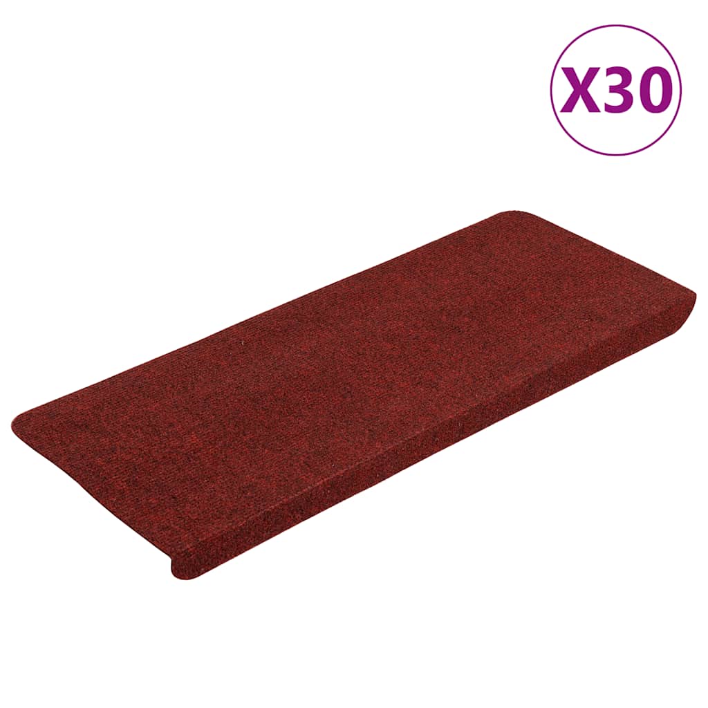 Vidaxl trapmatten zelfklevend 30 st 65x22,5x3,5 cm rood