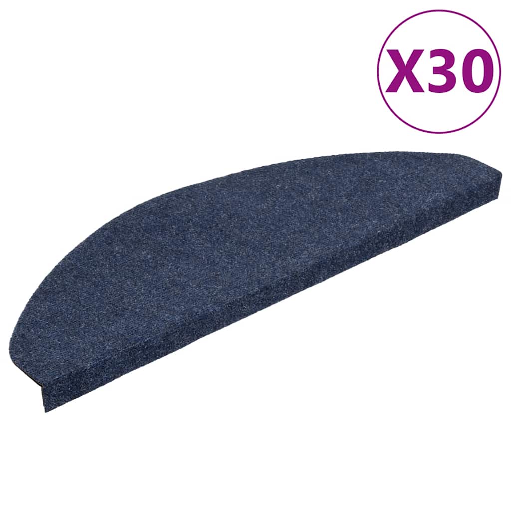 Vidaxl trapmatten zelfklevend 30 st 65x22,5x3,5 cm blauw