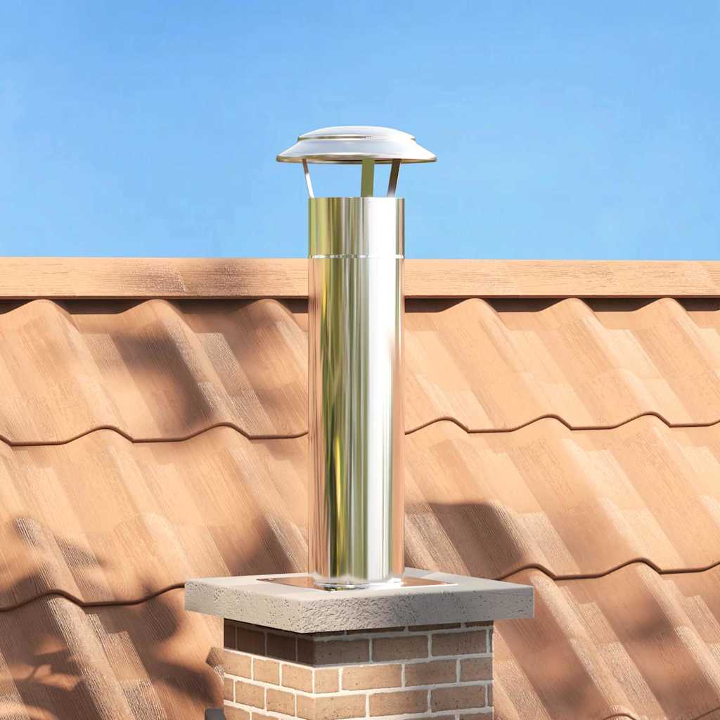 Vidaxl schouwkop verlenging zilver 26 x 26 x 50 cm roestvrij staal