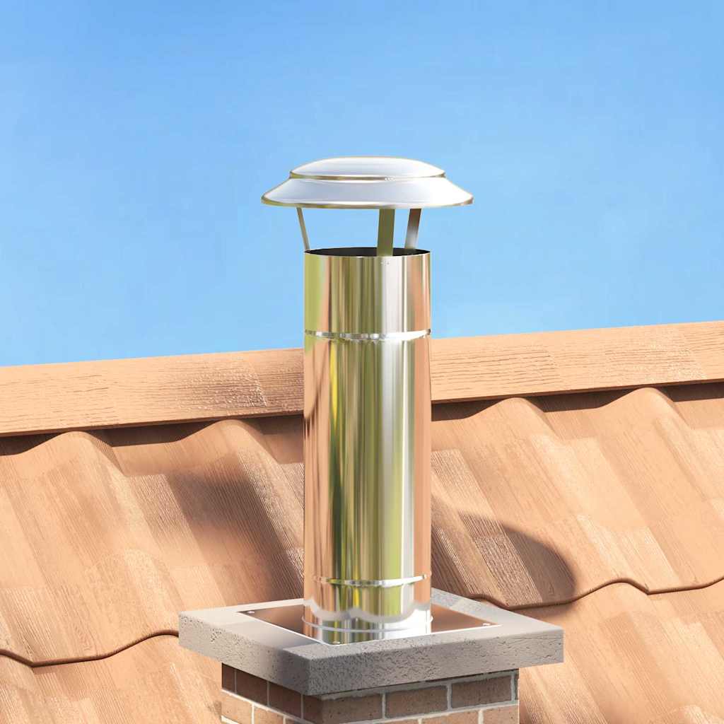 Vidaxl regenbescherming voor schoorsteen zilver 25 x 25 x 20 cm