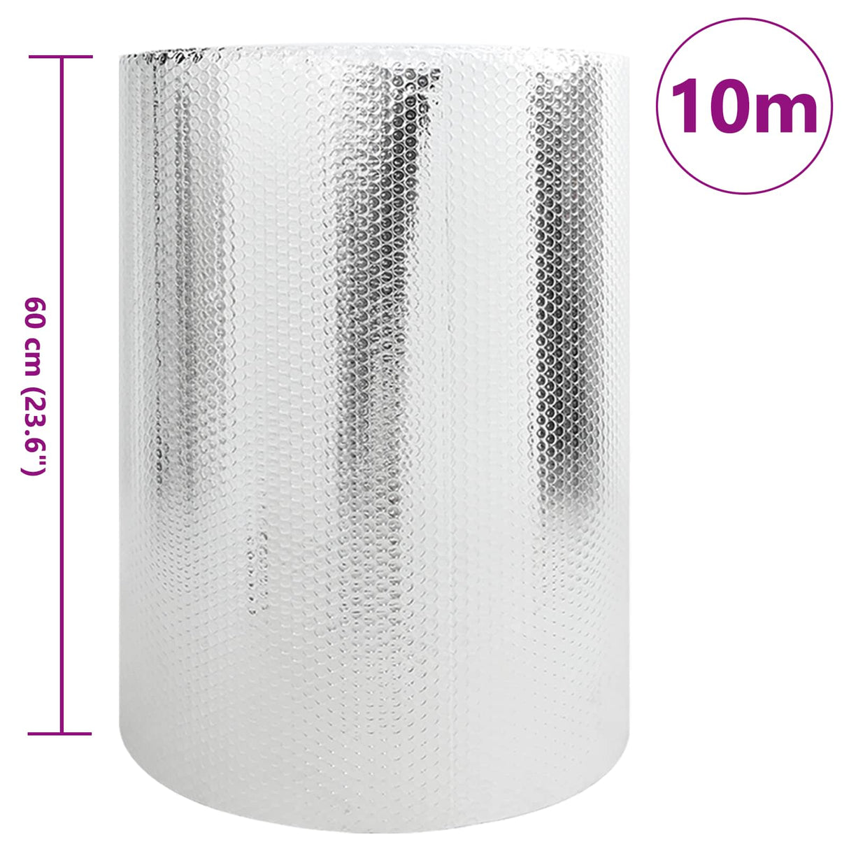 Vidaxl radiatorfolie zilver 10 x 0,6 m polyetheen