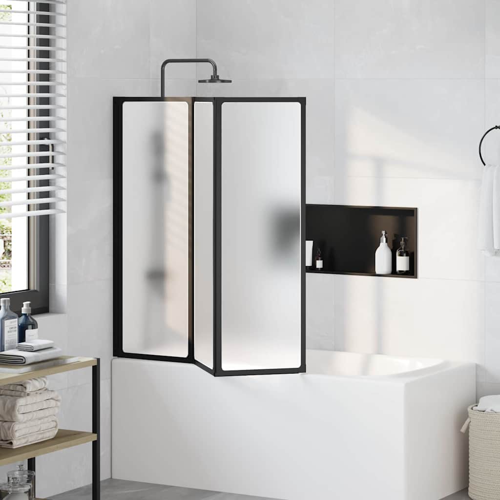 Vidaxl douchescherm zwart 120 x 2 x 117 cm aluminium