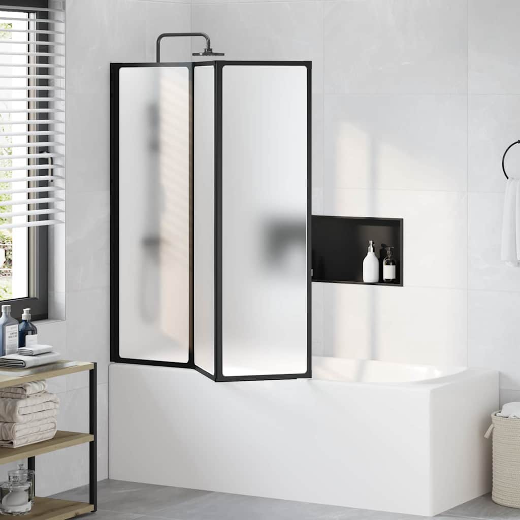 Vidaxl douchescherm zwart 132 x 2 x 140 cm aluminium