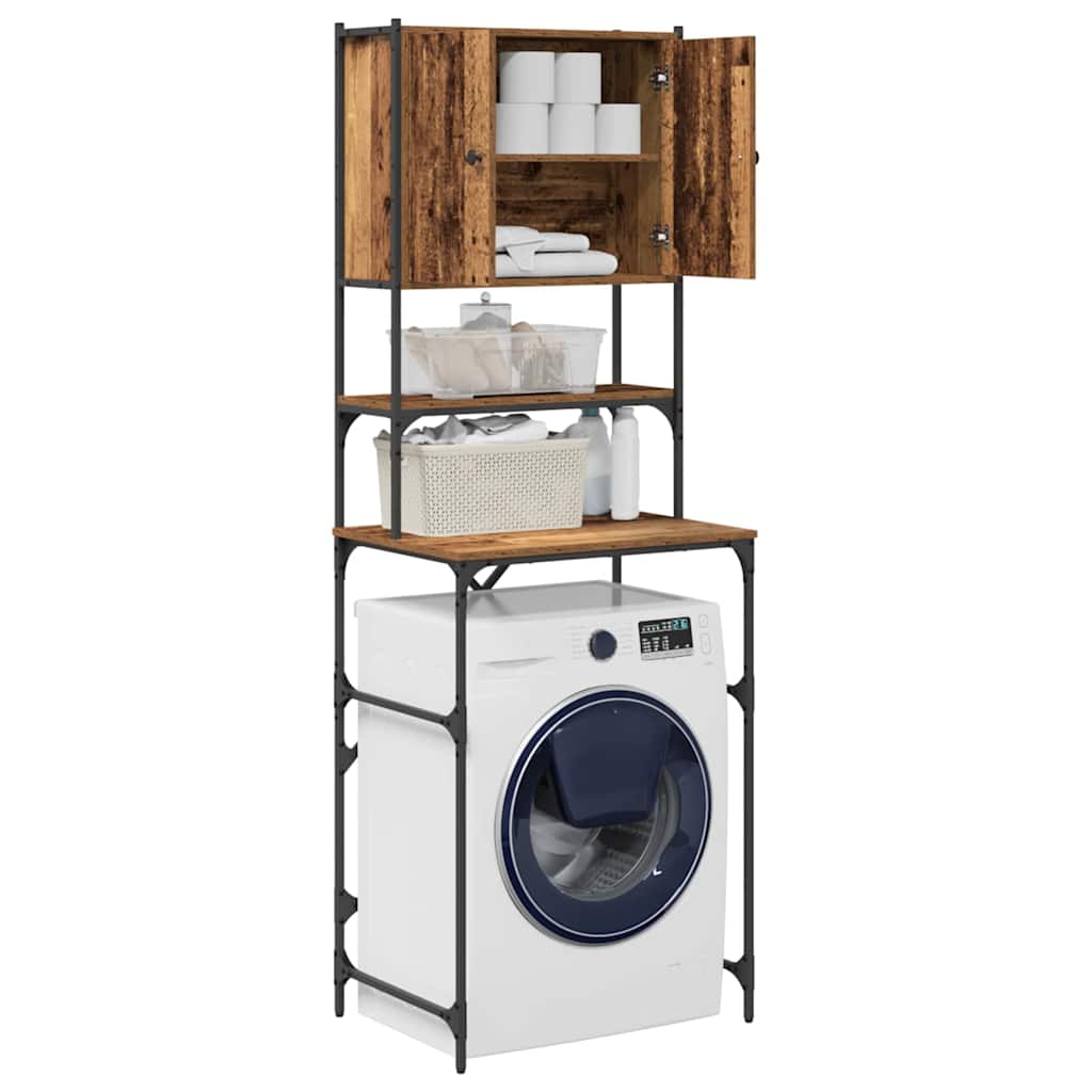 Vidaxl wasmachinekast oudhout 68 x 48,5 x 194 cm bewerkt hout