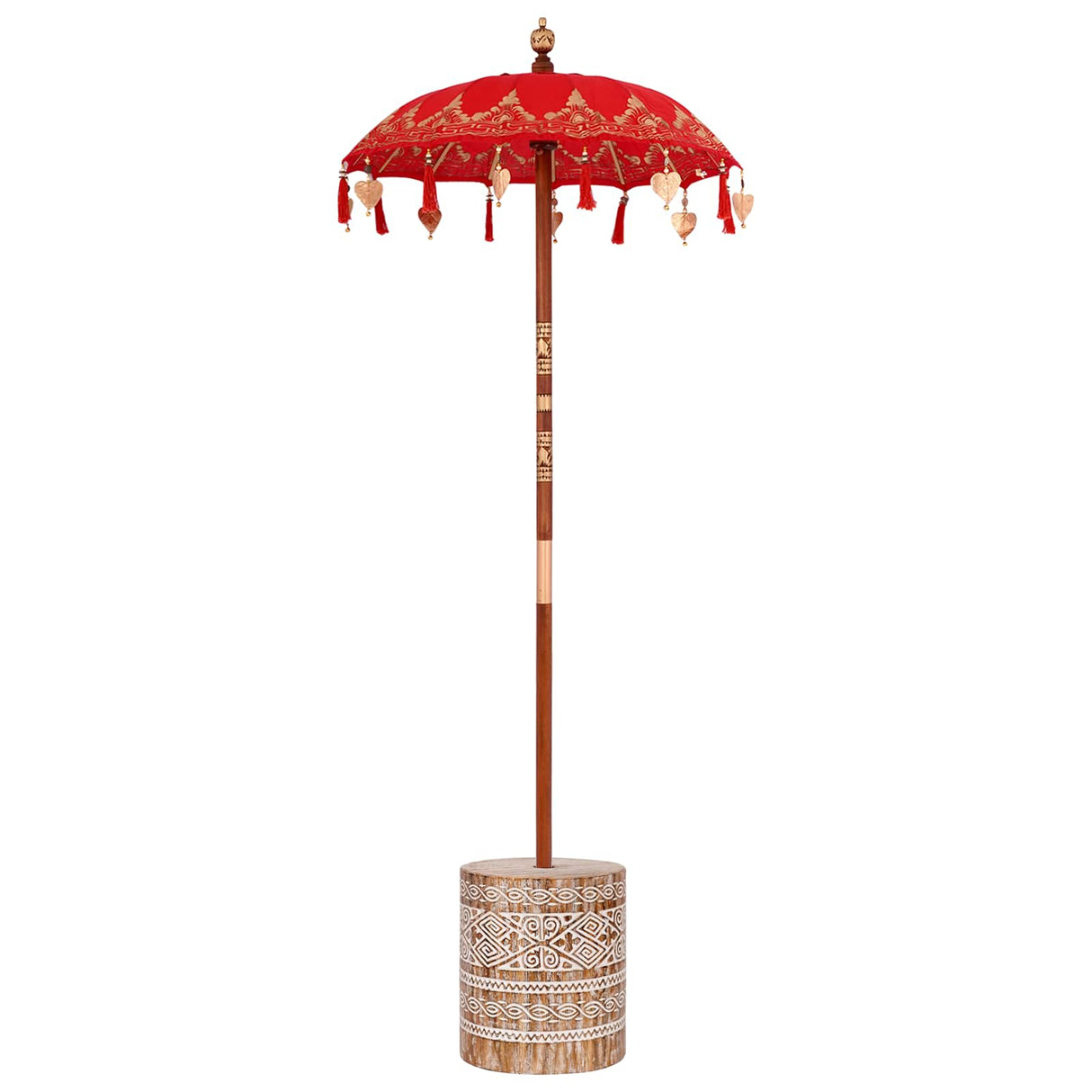 Vidaxl balinese parasol met basis rood 95 x 95 x 260 cm