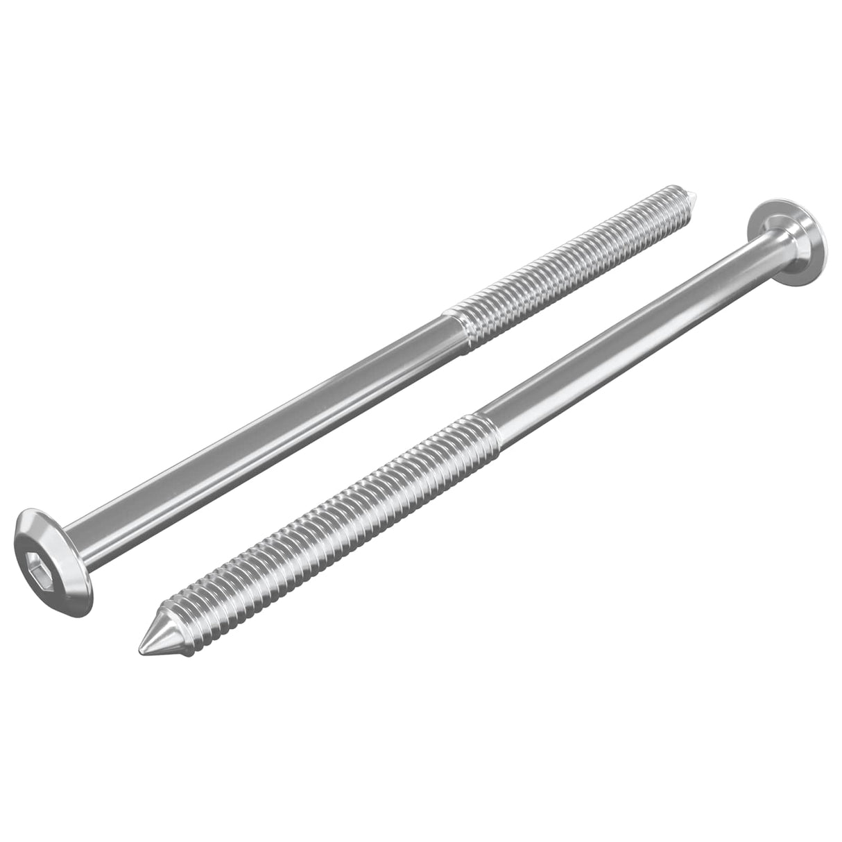 Vidaxl meubelschroeven 2 pcs zilver m6 x 100 mm staal