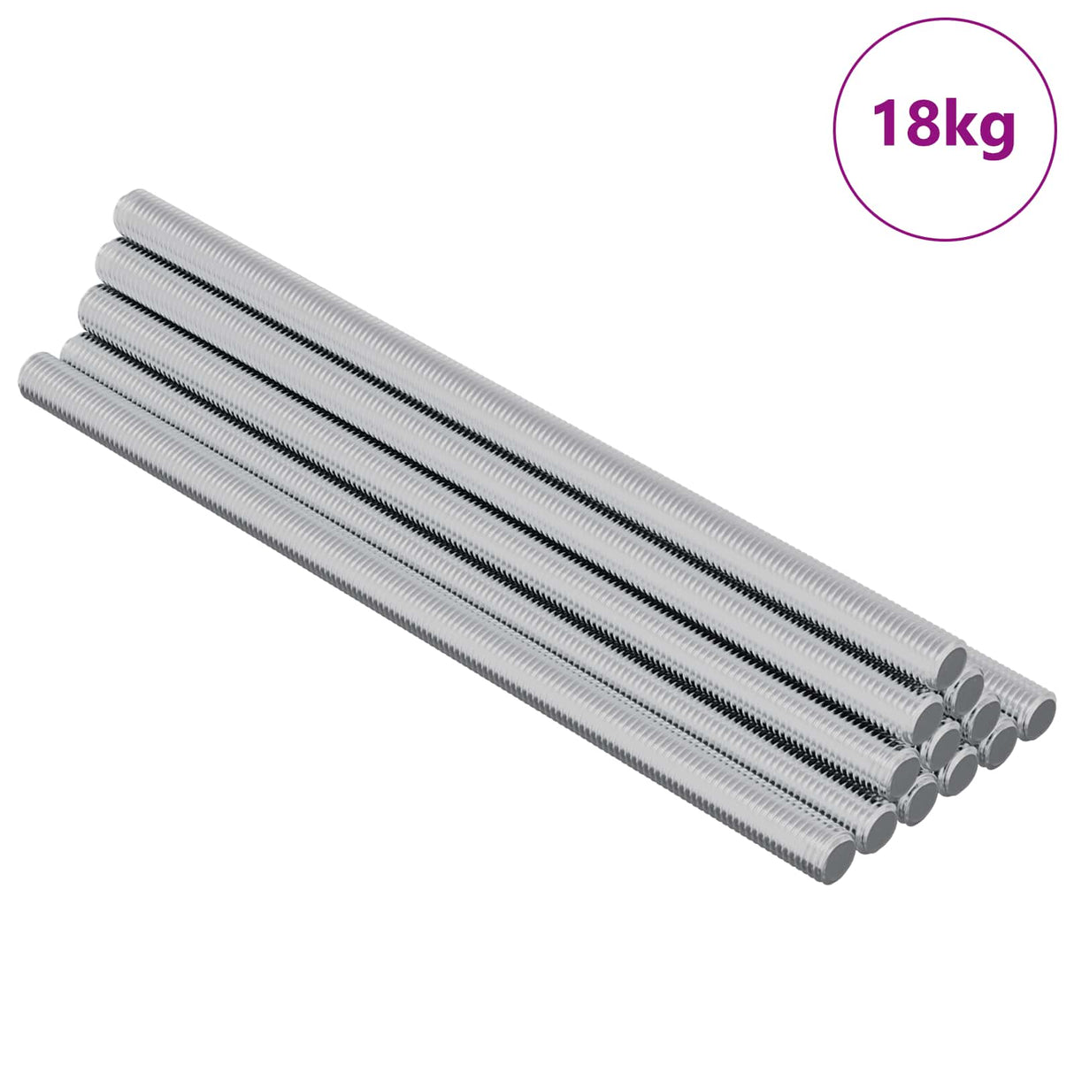 Vidaxl schroefdraadstangen 900 pcs zilver metaal