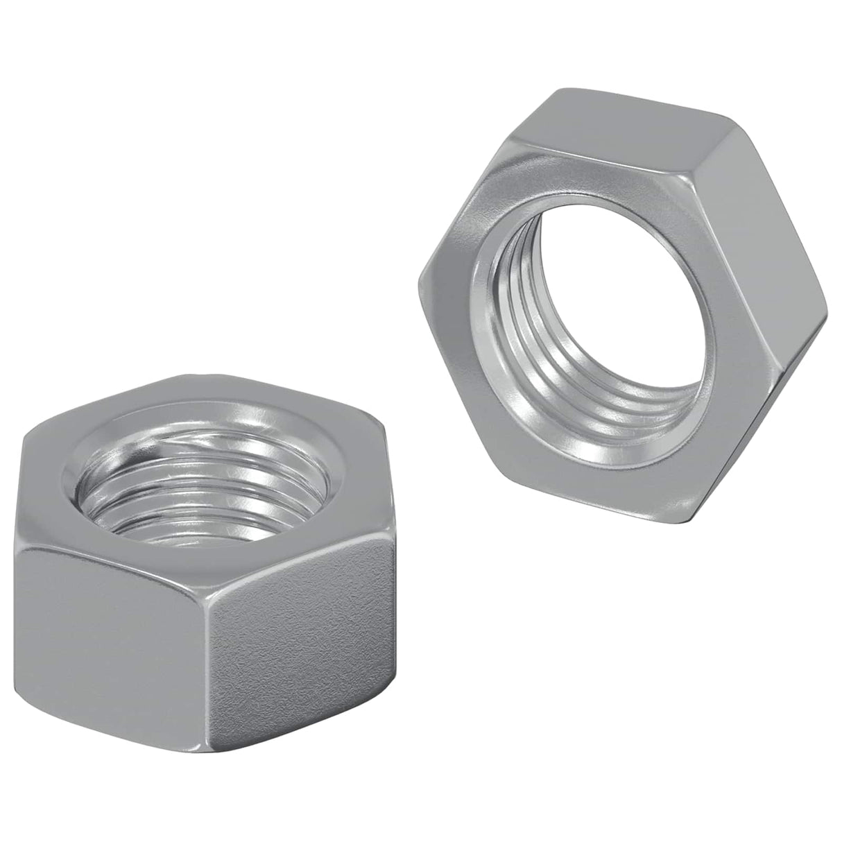 Vidaxl zeshoekige moer 2 pcs zilver m6 ijzer