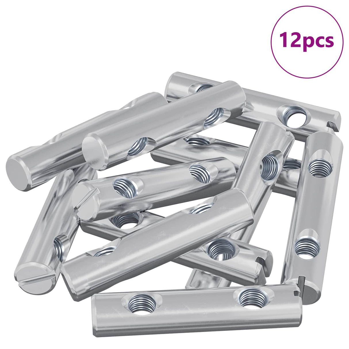 Vidaxl moer 12 pcs verzinkt 60 x 12 mm ijzer