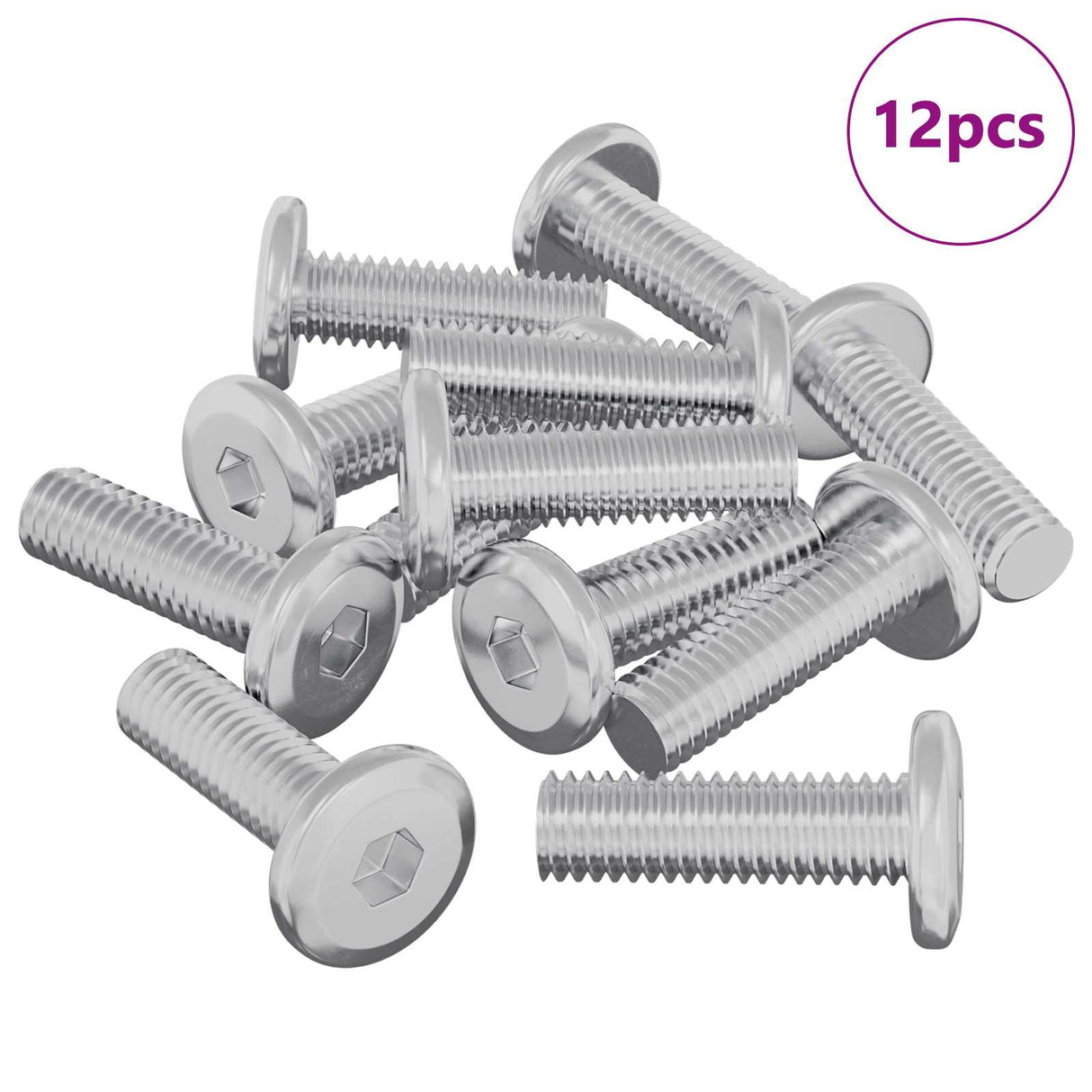 Vidaxl bout 12 pcs zilver 8 x 25 mm staal