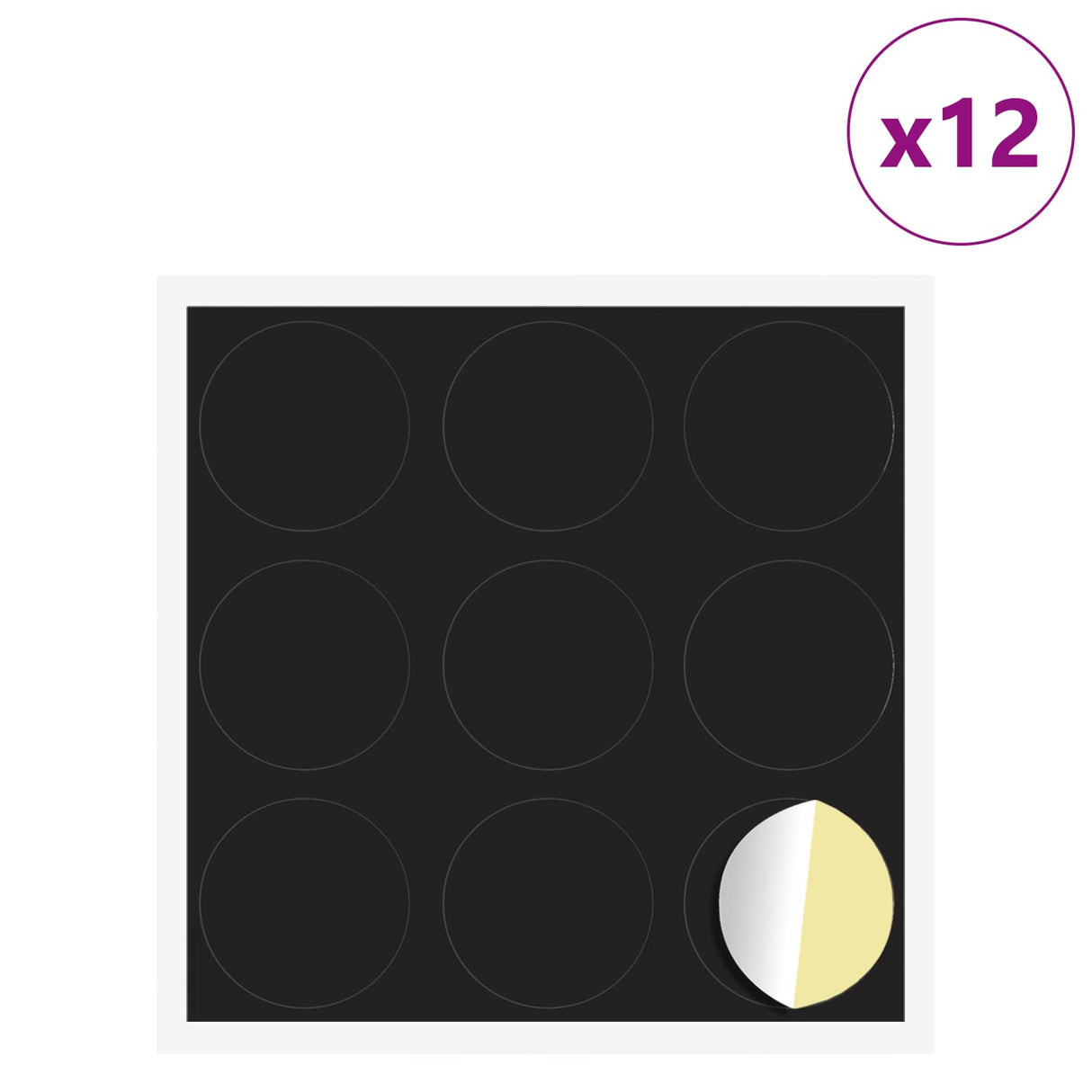 Vidaxl zelfklevende schroefhoes 12 pcs zwart ø 20 x 0,5 mm
