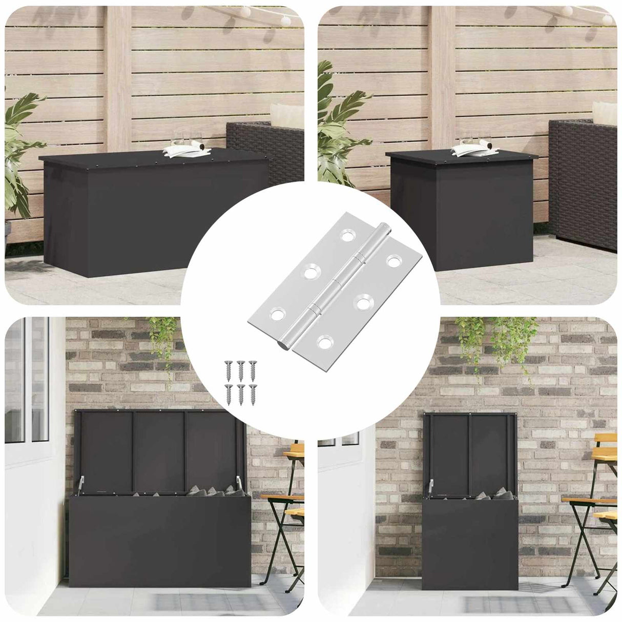 Vidaxl scharnier effen 12 pcs zilver 58 x 35 x 1 mm staal