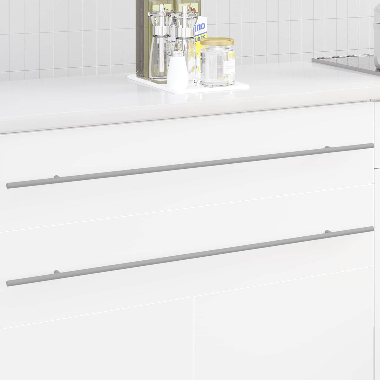Vidaxl kasthandgreep 12 pcs zilver 900 mm roestvrij staal