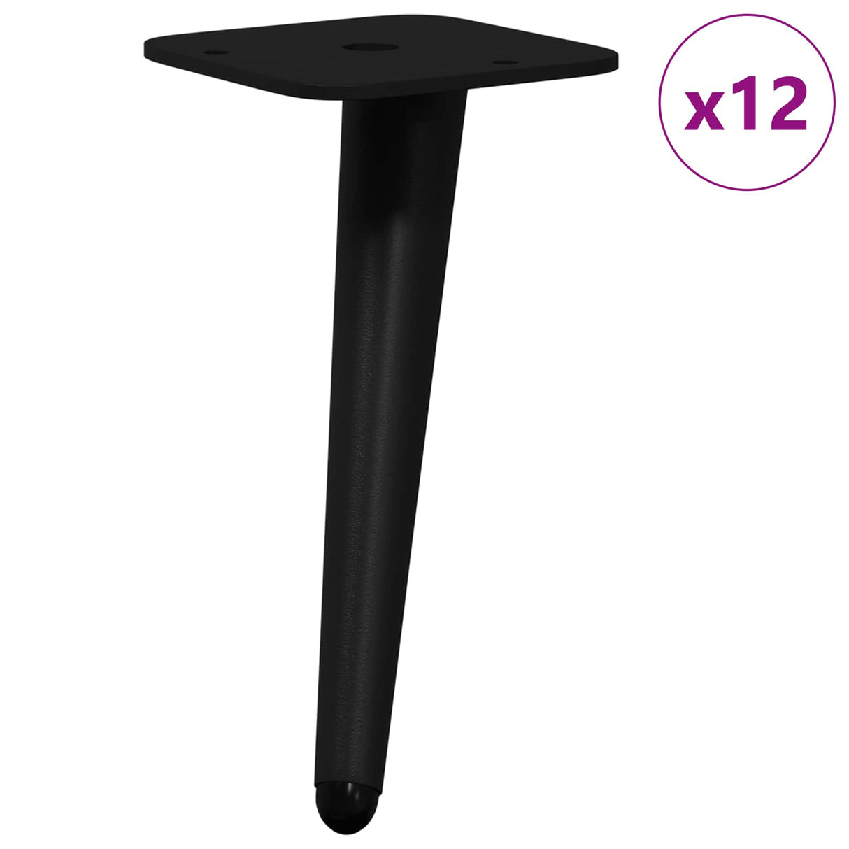 Vidaxl staande voeten 12 pcs zwart 56 x 56 x 100 mm ijzer