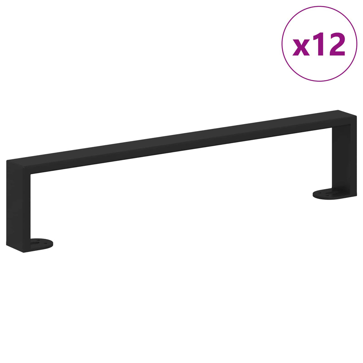 Vidaxl meubelpoten 12 pcs zwart 481 x 40,5 x 100 mm ijzer