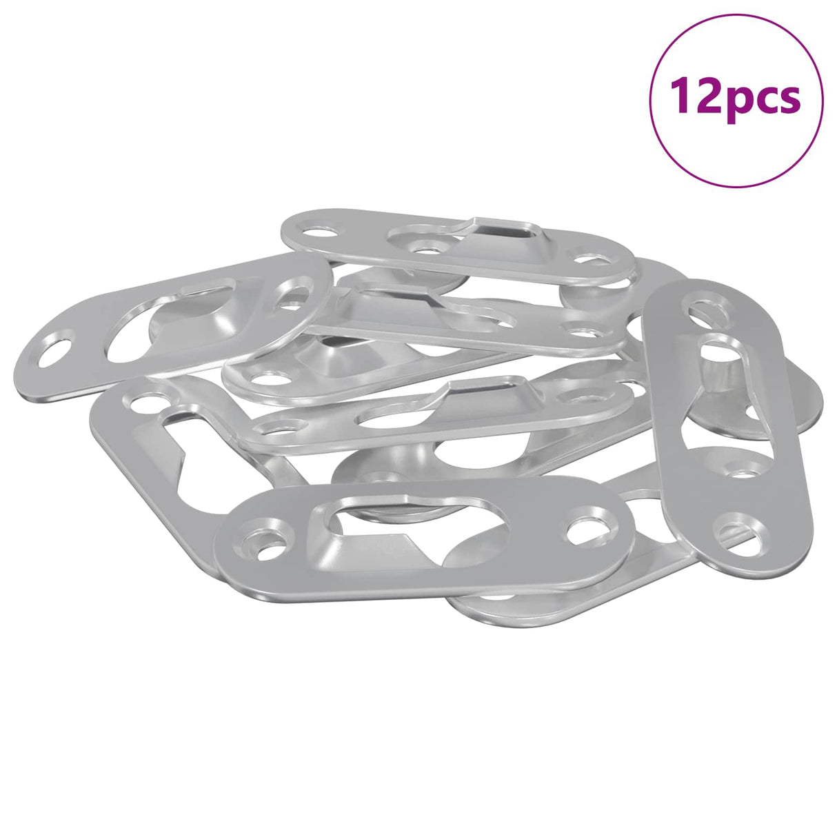 Vidaxl sleufhanger 12 pcs zilver 45 x 16 x 3.5 mm ijzer